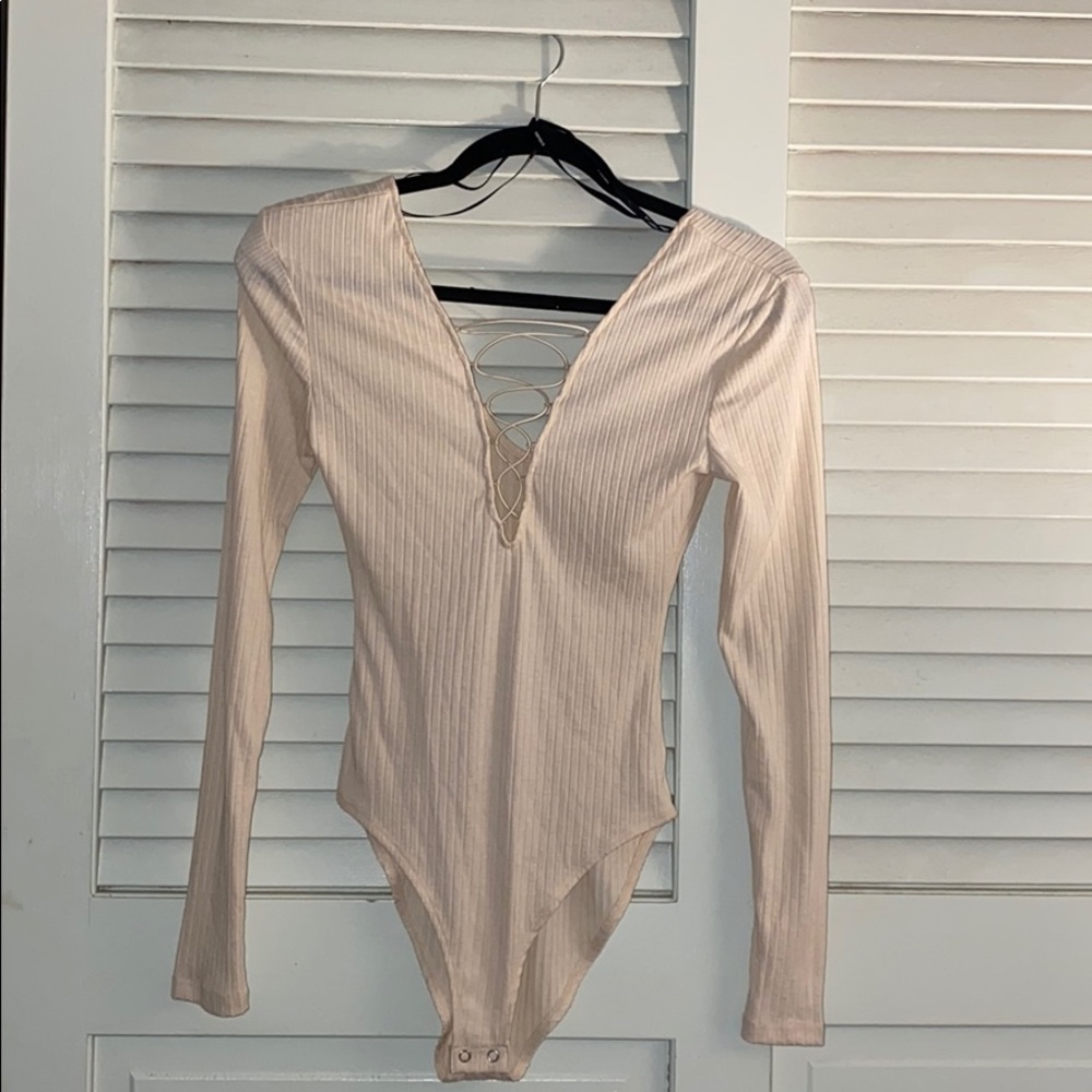 F21 Cream knit bodysuit new never worn